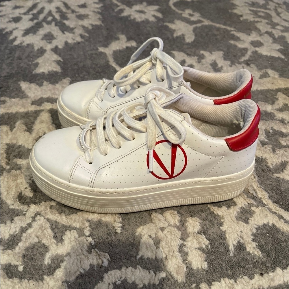 Valentino by Mario Valentino Platform Sneakers with Red Logo size 6